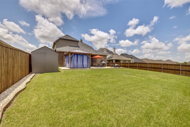 3300 Western Bluff Ct, Mansfield, TX 76063 - fenced backyard featuring a storage shed, a gazebo, and a patio area