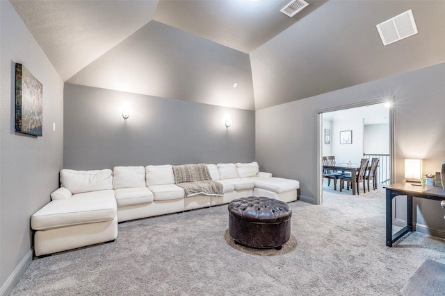 3300 Western Bluff Ct, Mansfield, TX 76063 - carpeted living area with baseboards and high vaulted ceiling