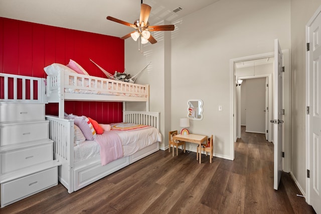 3312 John Ct N, Hurst, TX 76054 - bedroom with wood finished floors and a ceiling fan