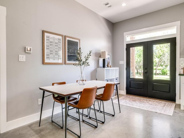 245 Vickie Ln, Gunter, TX 75058 - dining area with french doors and finished concrete floors