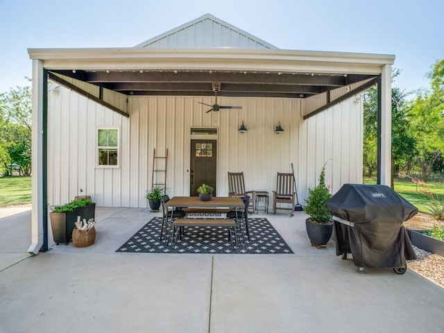 245 Vickie Ln, Gunter, TX 75058 - view of patio with ceiling fan and a grill