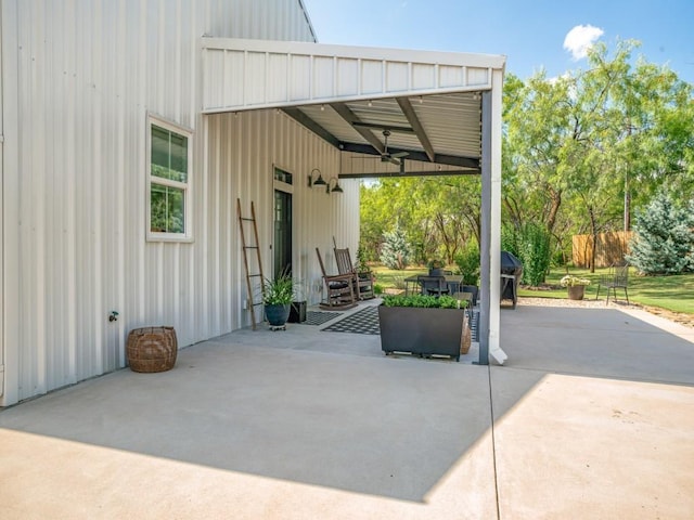 245 Vickie Ln, Gunter, TX 75058 - view of patio / terrace with grilling area and ceiling fan