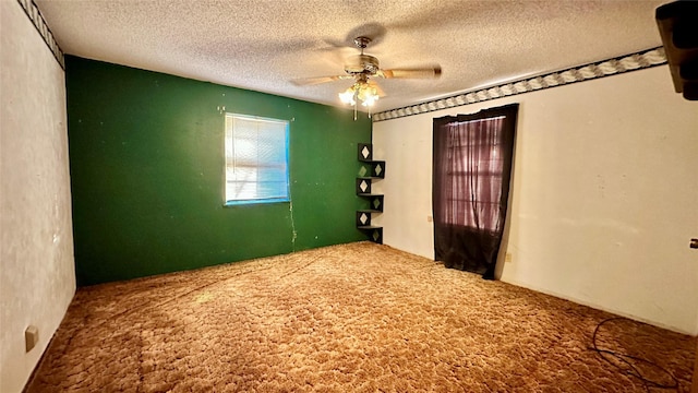 801 High St, Newcastle, TX 76372 - carpeted spare room with a ceiling fan and a textured ceiling