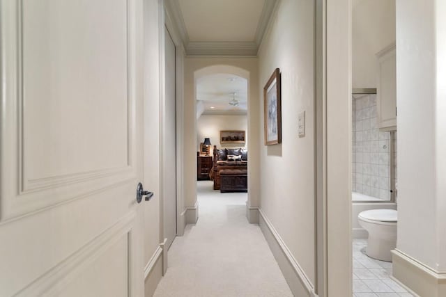 3048 Concord Pl, Tyler, TX 75701 - corridor with crown molding and baseboards