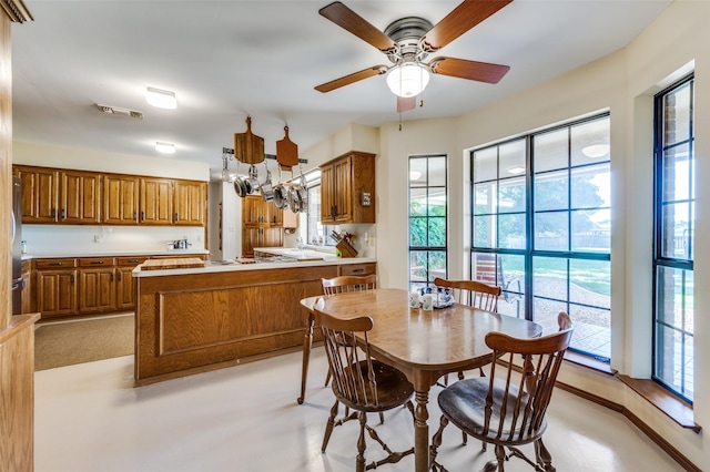 2917 Fladger St, Denton, TX 76207 - dining space featuring healthy amount of natural light and ceiling fan