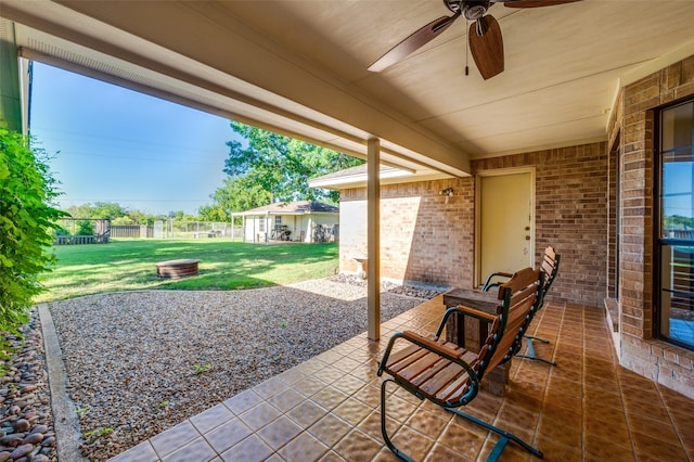 2917 Fladger St, Denton, TX 76207 - view of patio / terrace with a ceiling fan