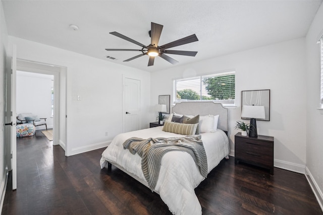 321 Malero Dr, Grand Prairie, TX 75051 - bedroom with wood finished floors and ceiling fan