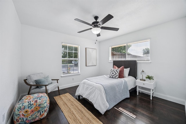 321 Malero Dr, Grand Prairie, TX 75051 - bedroom featuring multiple windows, wood finished floors, and ceiling fan