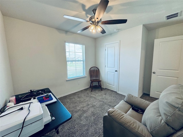 2808 Jasmine Dr, Sherman, TX 75092 - living area featuring ceiling fan and carpet