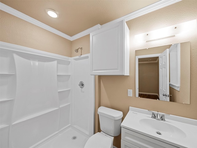 903 20th St, Plano, TX 75074 - full bath with vanity, a shower, and ornamental molding
