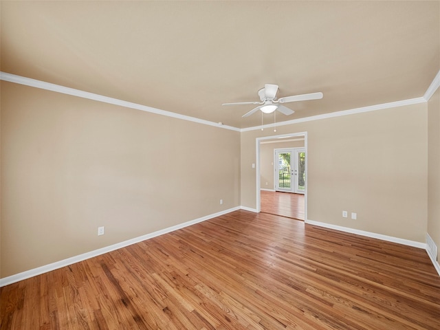 903 20th St, Plano, TX 75074 - empty room with ceiling fan, light wood-style floors, and ornamental molding