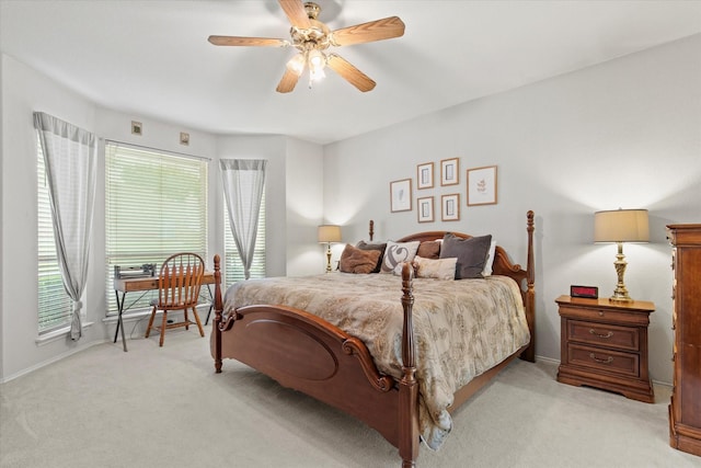 6749 Misty Hollow Dr, Plano, TX 75024 - bedroom featuring light colored carpet and ceiling fan