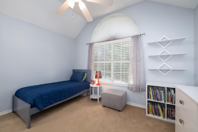 804 Wonder Way, Grapevine, TX 76051 - carpeted bedroom with lofted ceiling, multiple windows, and ceiling fan