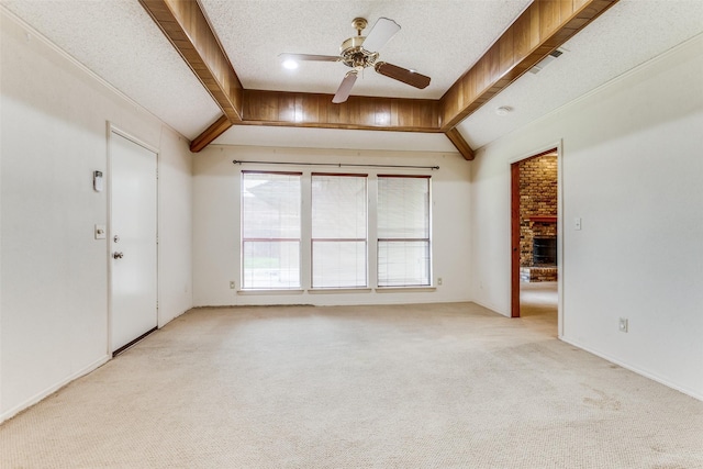 2307 Silver Holly Ln, Richardson, TX 75082 - unfurnished room with ceiling fan, light carpet, and a textured ceiling