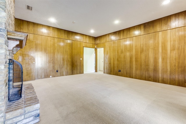 2307 Silver Holly Ln, Richardson, TX 75082 - carpeted spare room featuring wooden walls and recessed lighting