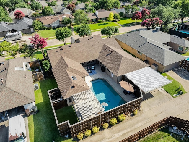 3813 Fall Wheat Dr, Plano, TX 75075 - aerial view of residential area featuring a pool
