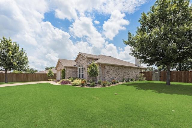 122 Ashbrook Trl, Forney, TX 75126 - view of property exterior with brick siding, a fenced backyard, driveway, a garage, and roof with shingles