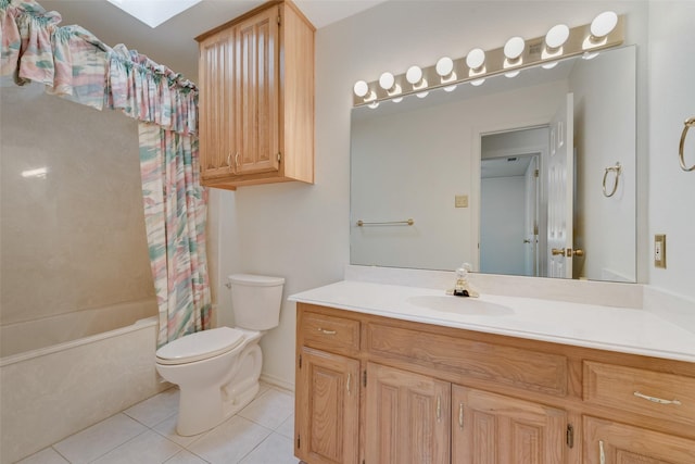 11275 Old Military Trl, Forney, TX 75126 - bathroom featuring tile patterned flooring, vanity, and shower / bathtub combination with curtain
