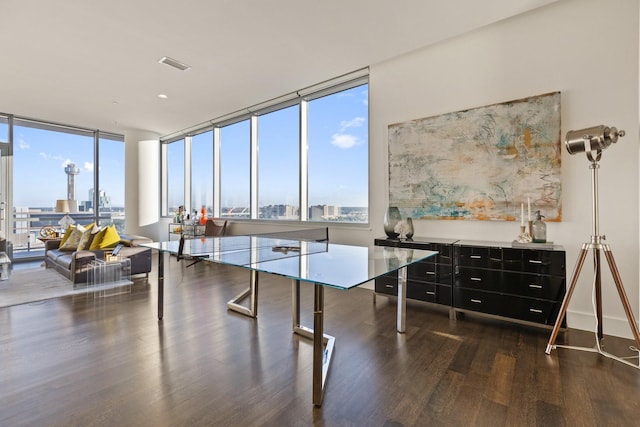 2200 Victory Ave Unit 1105, Dallas, TX 75219 - game room with wood finished floors, expansive windows, and a view of city
