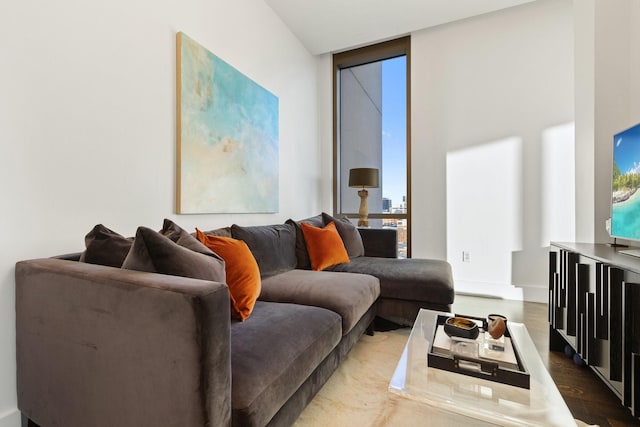 2200 Victory Ave Unit 1105, Dallas, TX 75219 - living room featuring wood finished floors and floor to ceiling windows