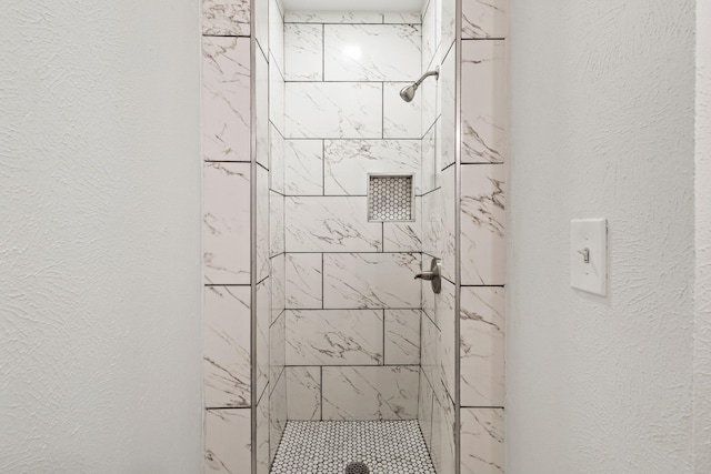 3948 Camino Dr, Plano, TX 75074 - bathroom view of tiled shower and a textured wall