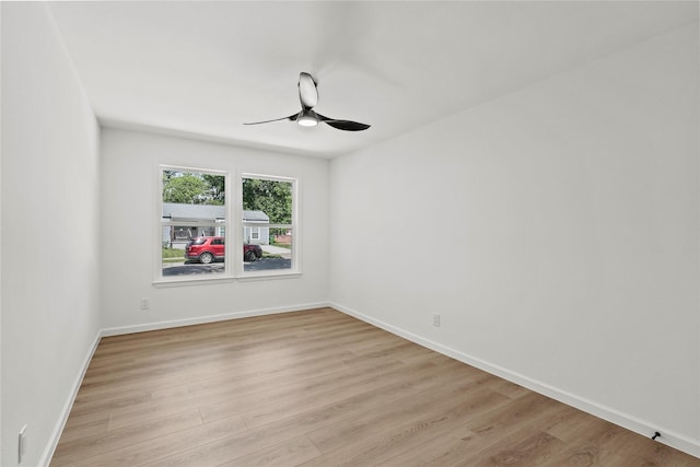 812 Sylvan Dr, Garland, TX 75040 - empty room with a ceiling fan and light wood-style floors