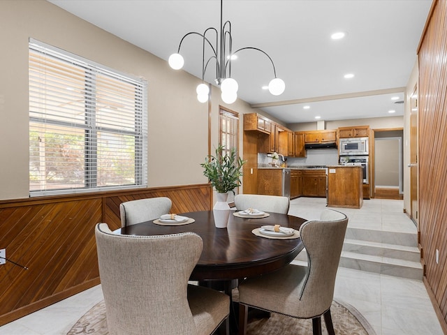 4108 Grand Lake Dr, Lake Worth, TX 76135 - dining area featuring wooden walls and recessed lighting