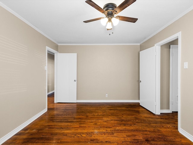 4108 Grand Lake Dr, Lake Worth, TX 76135 - spare room with crown molding, wood finished floors, and a ceiling fan