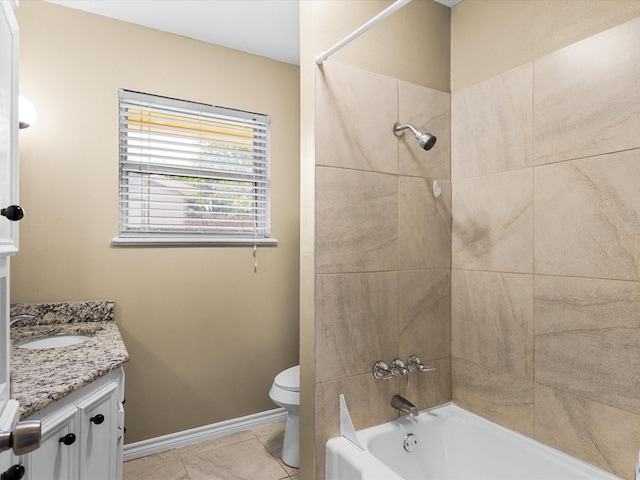 4108 Grand Lake Dr, Lake Worth, TX 76135 - bathroom featuring vanity, tub / shower combination, and tile patterned floors