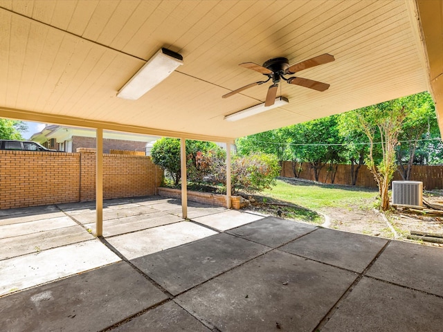 4108 Grand Lake Dr, Lake Worth, TX 76135 - fenced backyard with a patio area and ceiling fan