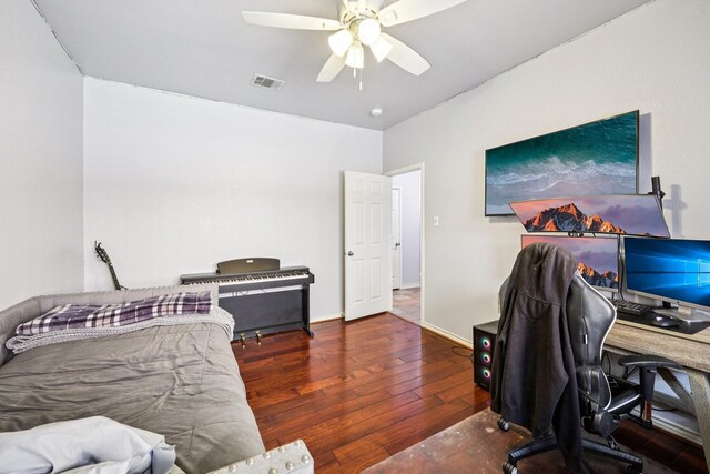 8700 Blacktail Trl, Mckinney, TX 75070 - office area featuring hardwood / wood-style flooring and a ceiling fan