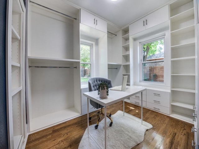 2719 W 12th St, Dallas, TX 75211 - office with dark wood-style floors, plenty of natural light, and crown molding