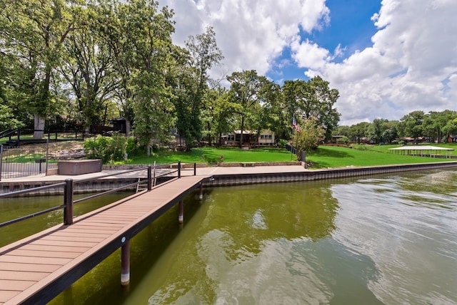 111 Adams Row, Streetman, TX 75859 - dock area featuring a water view and view of wooded area