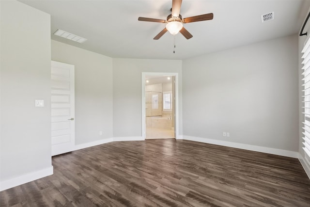7709 Potter St, Rowlett, TX 75089 - empty room featuring a ceiling fan and wood finished floors