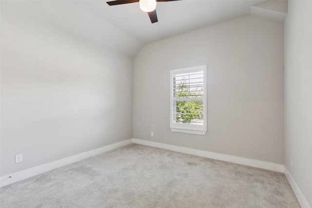 7709 Potter St, Rowlett, TX 75089 - carpeted empty room with a ceiling fan and lofted ceiling