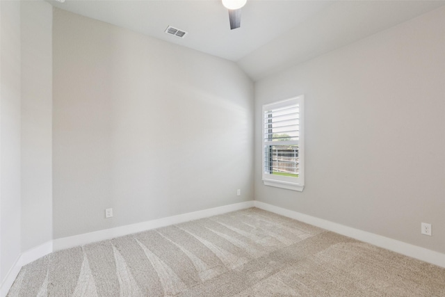 7709 Potter St, Rowlett, TX 75089 - unfurnished room featuring carpet floors, ceiling fan, and vaulted ceiling