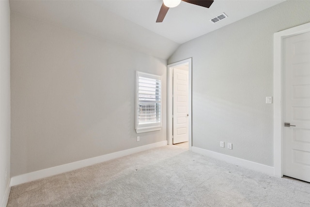 7709 Potter St, Rowlett, TX 75089 - carpeted empty room featuring a ceiling fan and vaulted ceiling