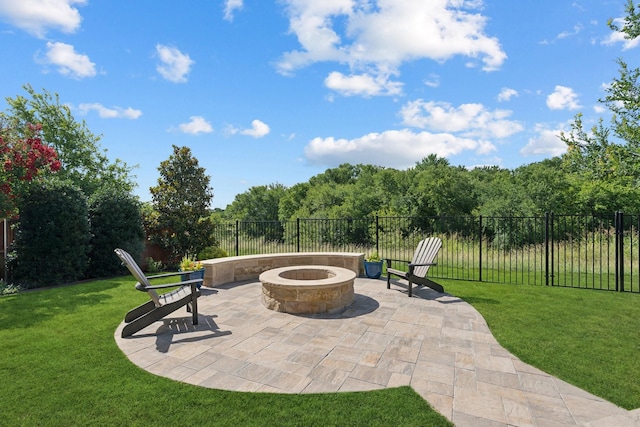 14845 Belclaire Ave, Aledo, TX 76008 - view of patio / terrace featuring a fire pit