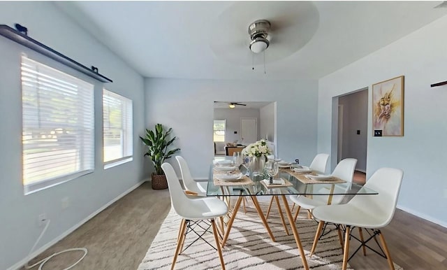 2700 S Jones St, Fort Worth, TX 76104 - dining space with a ceiling fan and baseboards