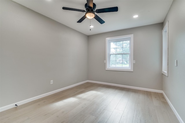 331 Andover Dr, Mesquite, TX 75149 - spare room with light wood-type flooring, ceiling fan, and recessed lighting