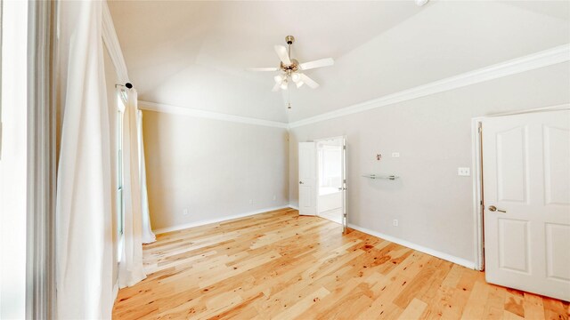 4009 Bickmore Ln, Fort Worth, TX 76244 - unfurnished room featuring crown molding, ceiling fan, and light wood-type flooring