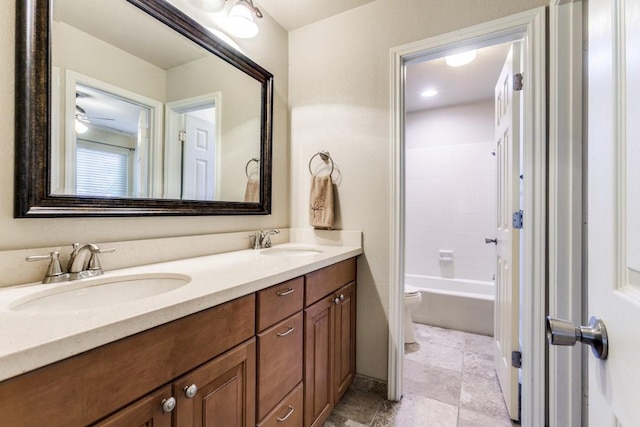 2514 Golden Oaks Dr, Garland, TX 75044 - full bathroom featuring double vanity and bathing tub / shower combination