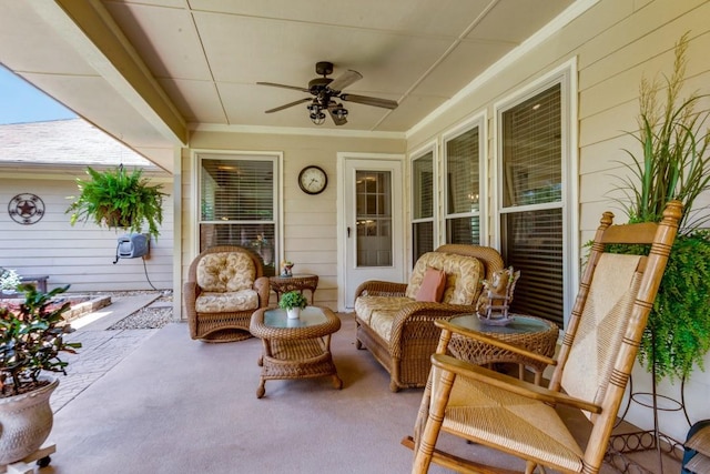 2514 Golden Oaks Dr, Garland, TX 75044 - view of patio / terrace featuring ceiling fan