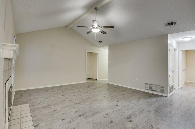 8 Ventnor Ave, Midlothian, TX 76065 - unfurnished living room with light wood-type flooring, ceiling fan, and a textured ceiling