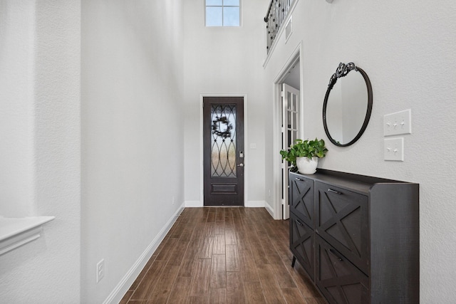3804 Driftwood Ln, Northlake, TX 76226 - foyer with dark wood finished floors and a high ceiling