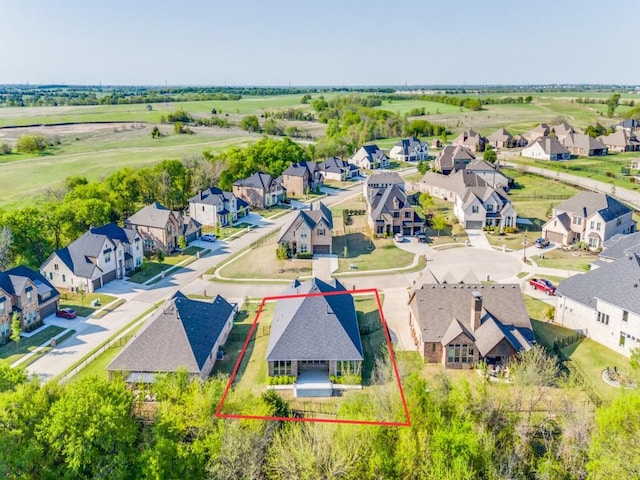 2112 Deer Run, Gunter, TX 75058 - aerial perspective of suburban area featuring property parcel outlined