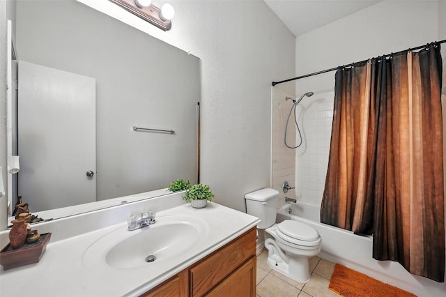 1906 Walnut Hills Ln, Mansfield, TX 76063 - full bathroom featuring tile patterned flooring, shower / tub combo with curtain, and vanity