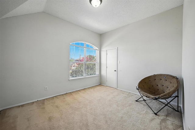 1906 Walnut Hills Ln, Mansfield, TX 76063 - unfurnished room featuring lofted ceiling, carpet flooring, and a textured ceiling