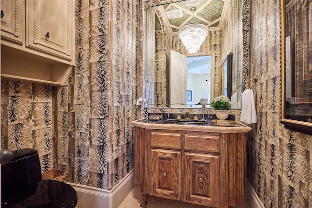 5 Savannah Ridge Dr, Frisco, TX 75034 - full bath with vanity, a chandelier, and curtained shower
