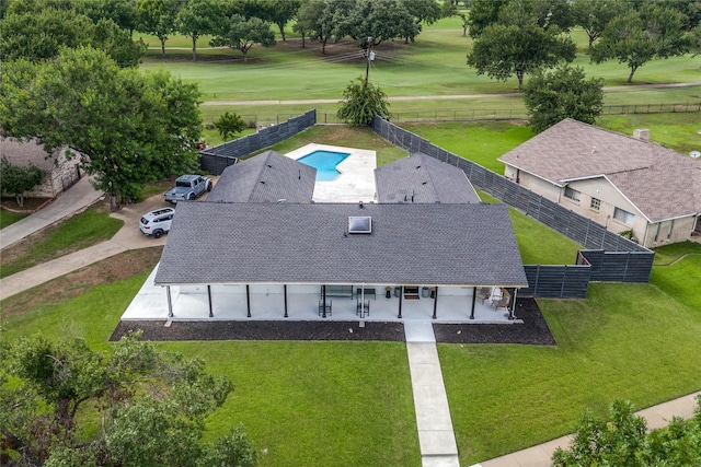 3307 Pine Tree Cir, Farmers Branch, TX 75234 - view from above of property with a pool